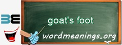 WordMeaning blackboard for goat's foot